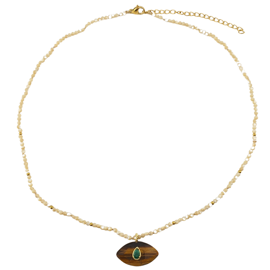 Collar ojo piedras naturales