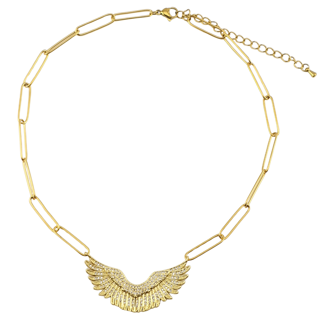 Collar alas circonias links