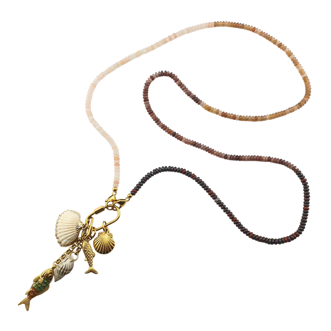 Collar quarzos pez concha caracol