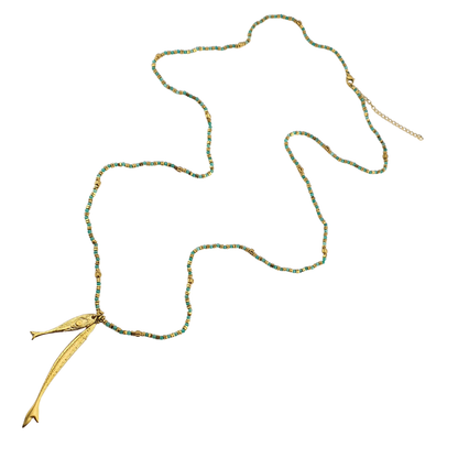 Collar largo 2 peces piedras naturales