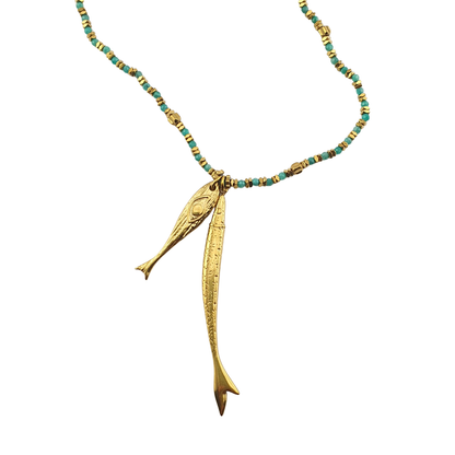 Collar largo 2 peces piedras naturales