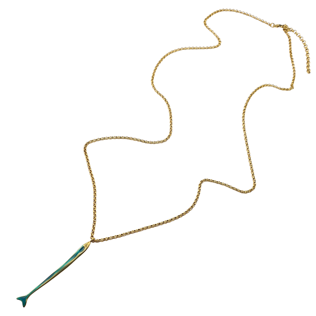 Collar largo pez estilizado