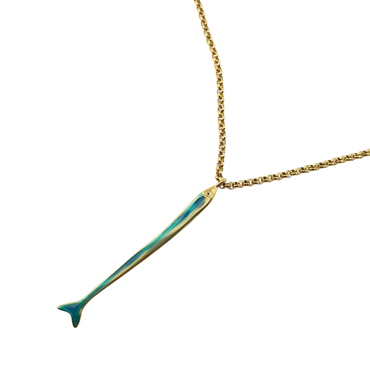 Collar largo pez estilizado