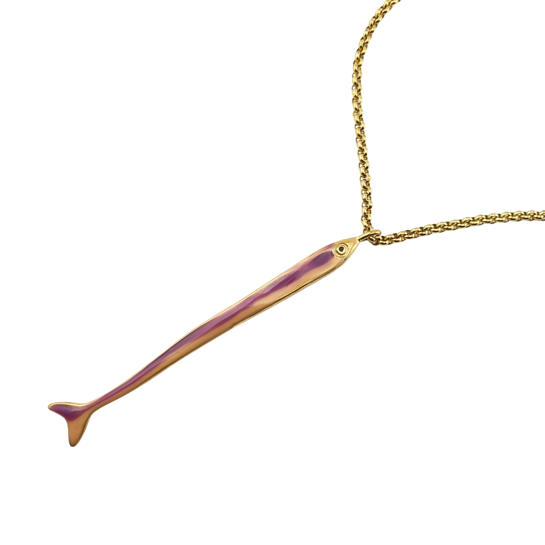 Collar largo pez estilizado