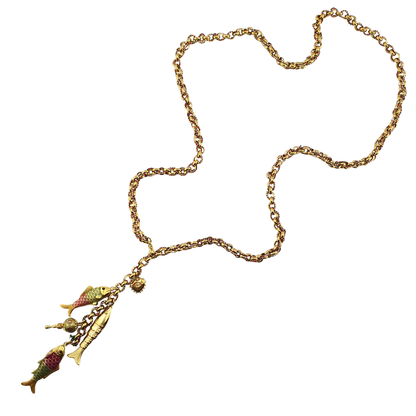 Collar cardumen pez tonos corazon ojo sonaja