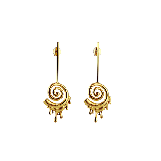 Arete largo gota Miel.