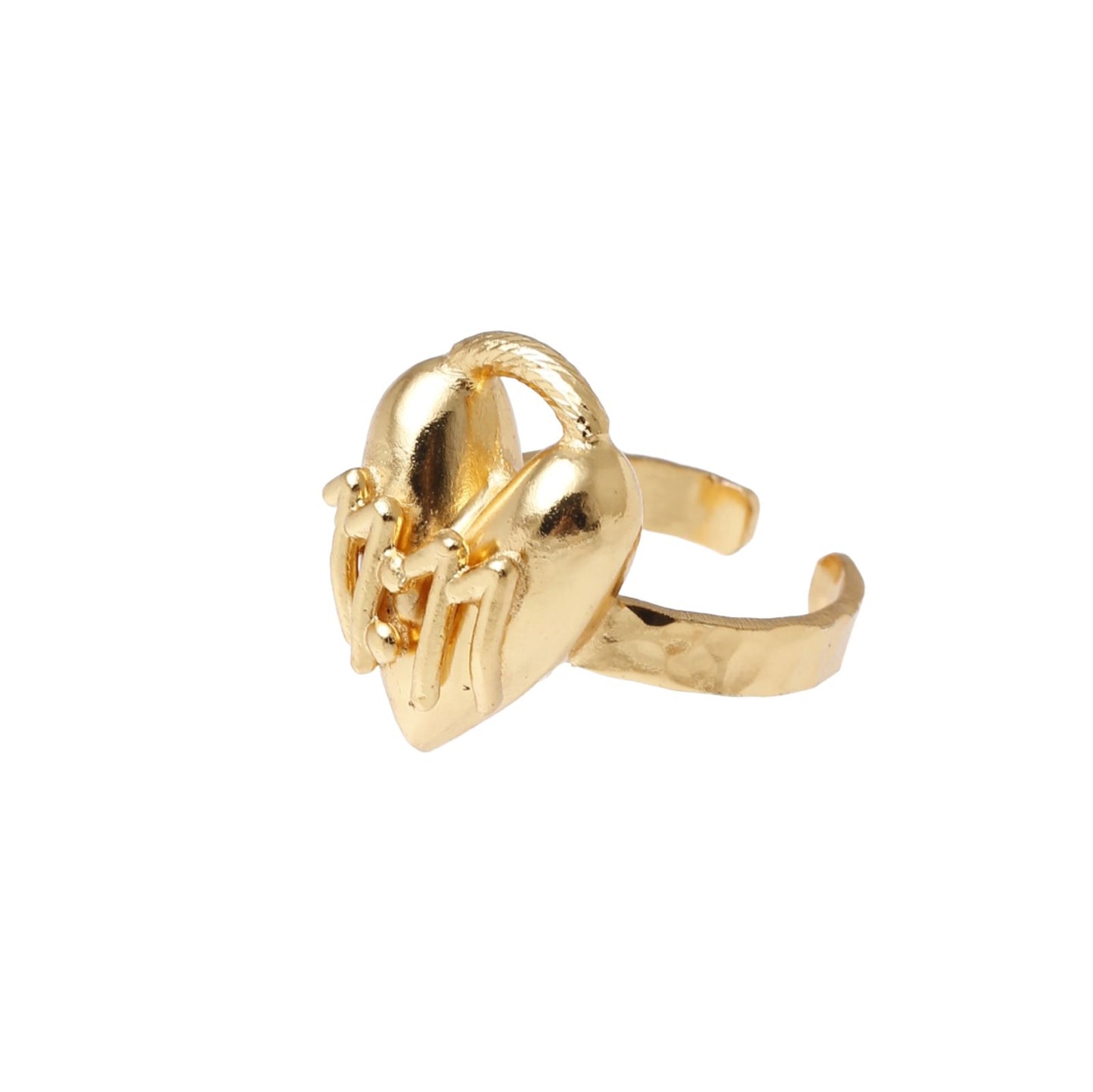 Anillo corazon candado 11:11 ajustable