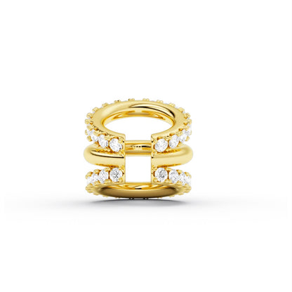 Cuff triple 2 lineas de circonia 1 lisa
