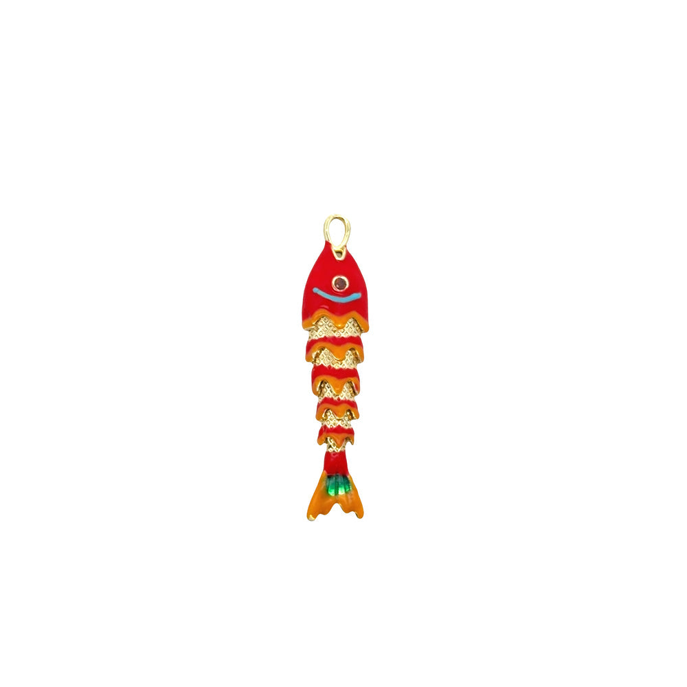 Di sardina enamel naranja rojo