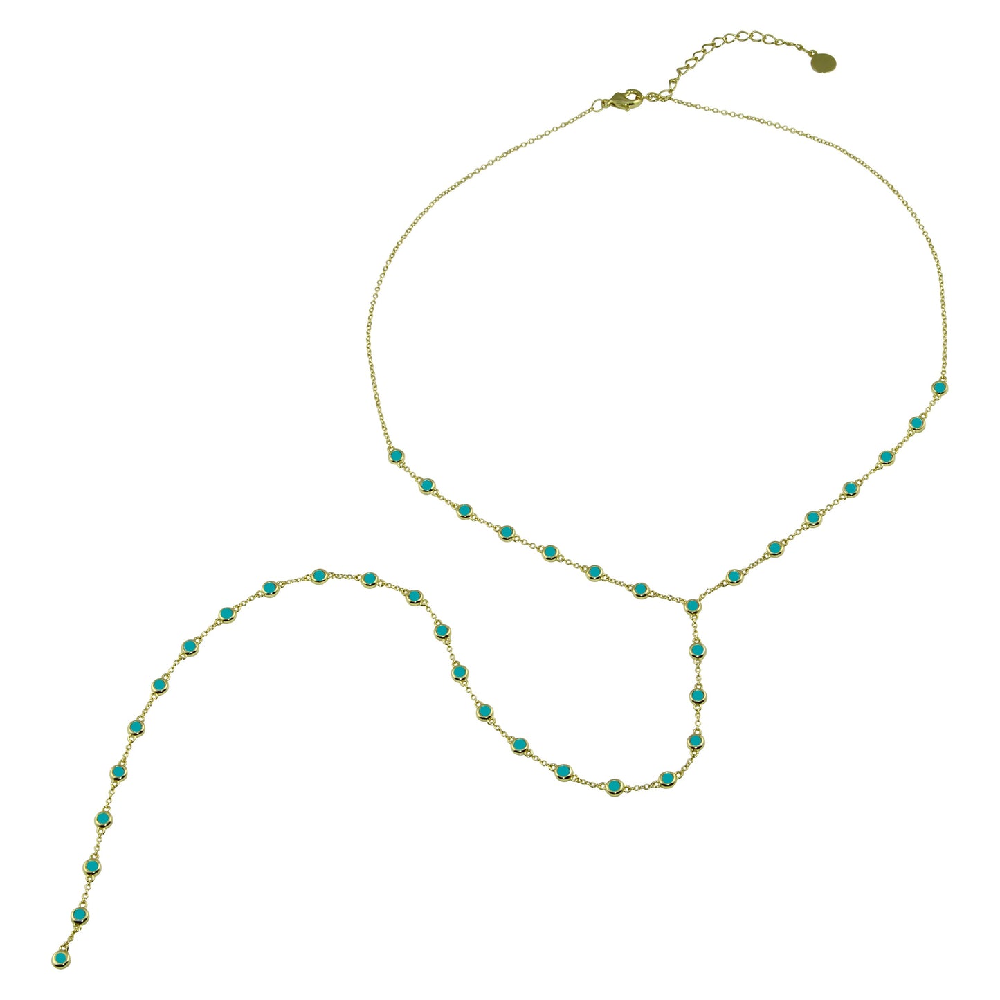 Lariat burbujas circonias azules