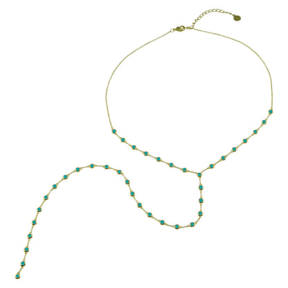 Lariat burbujas circonias azules