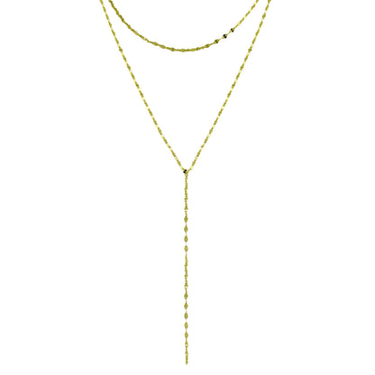 Lariat fino oval doble