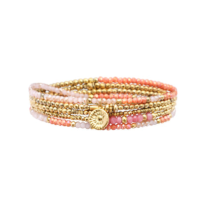 pulsera 5 vueltas hematita cristales charm