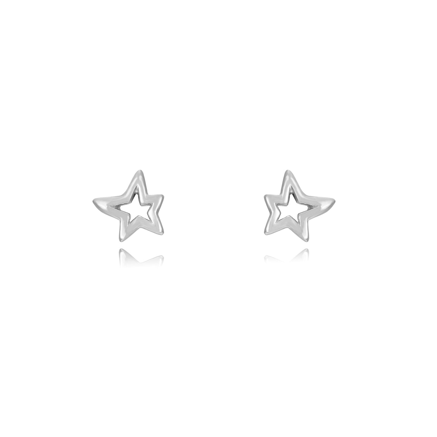 Arete estrella rocker hueca lisa