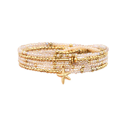 pulsera 5 vueltas hematita cristales charm