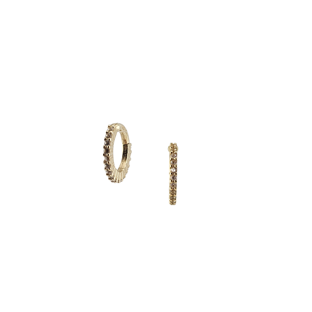 Arracada linea circonia oro 14k