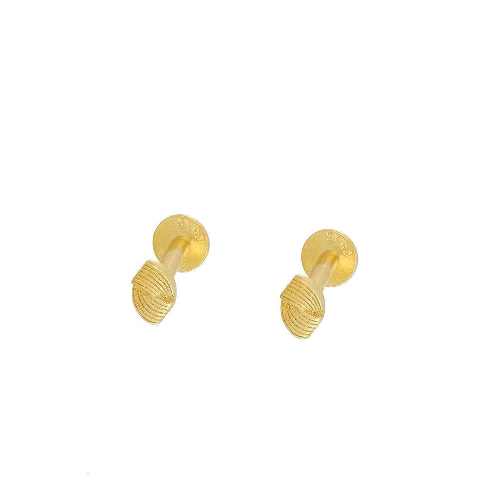 Arete rombo rayas entrelazadas