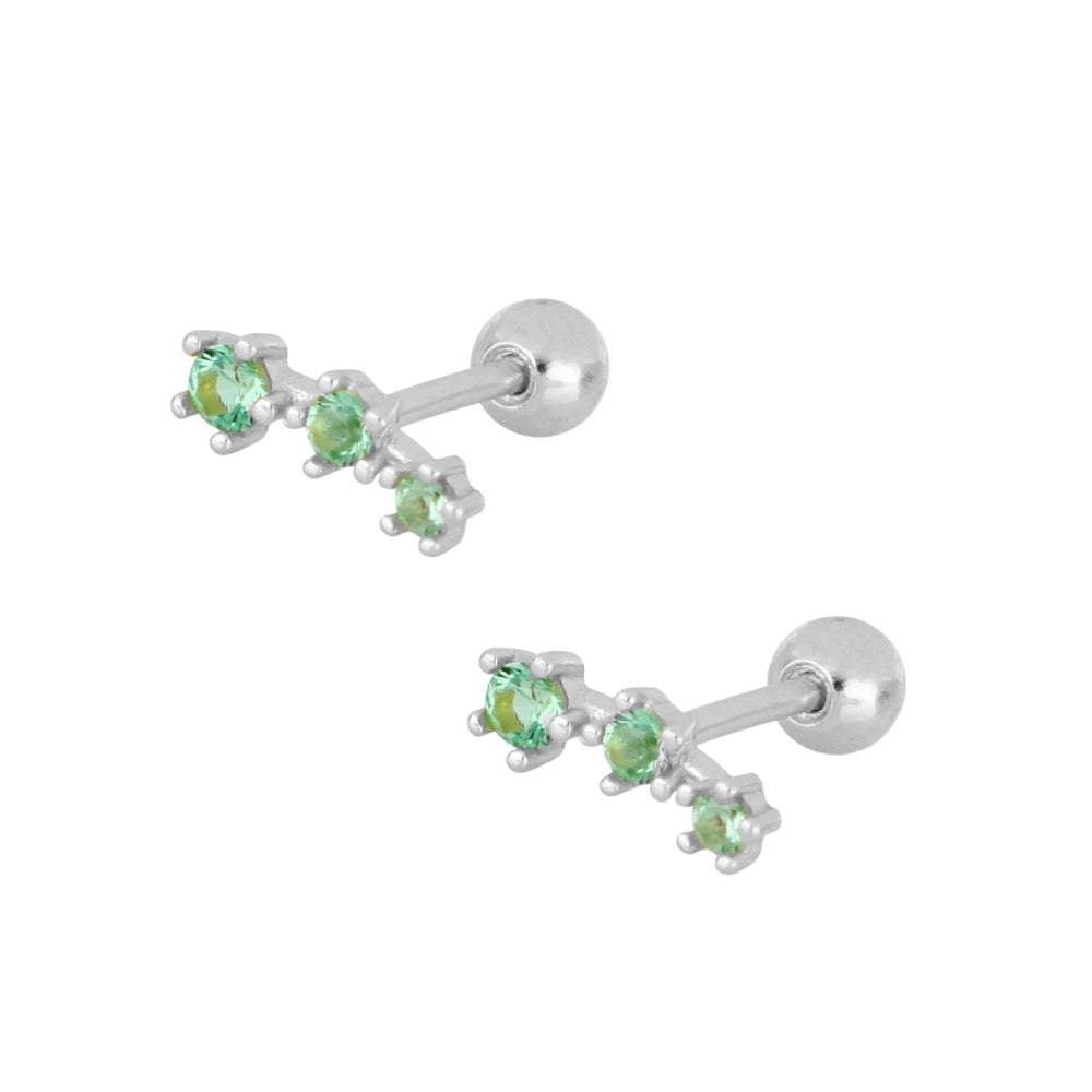 Arete 3 chispas turmalina