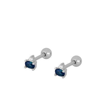 Arete oval y triangulo bolita.