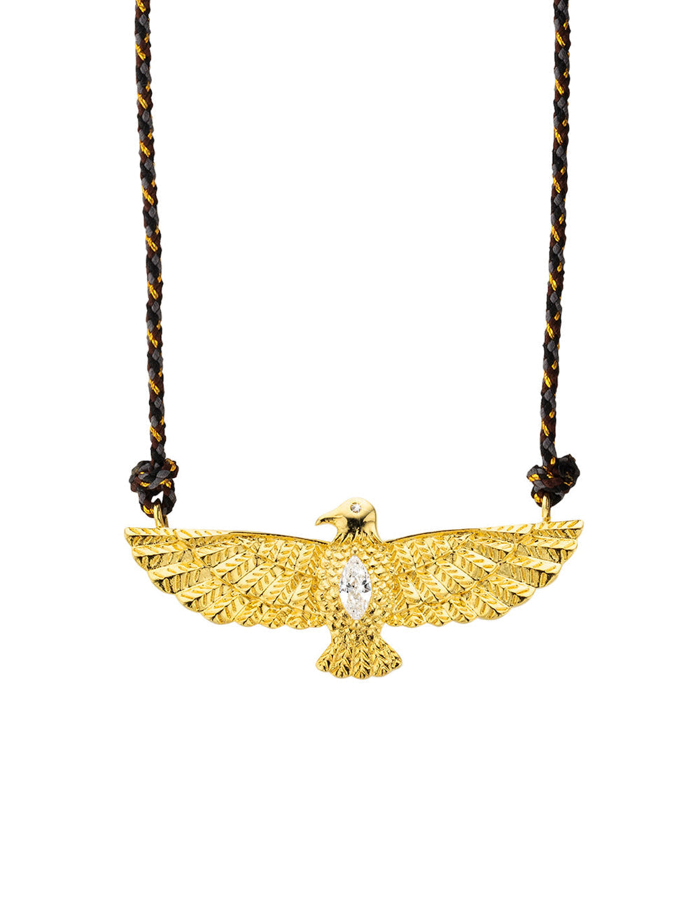 Collar aguila cordon negro