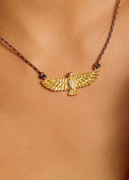 Collar aguila cordon negro