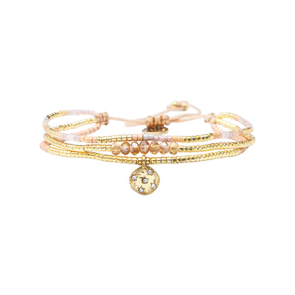 Pulsera 1 linea cristales nude