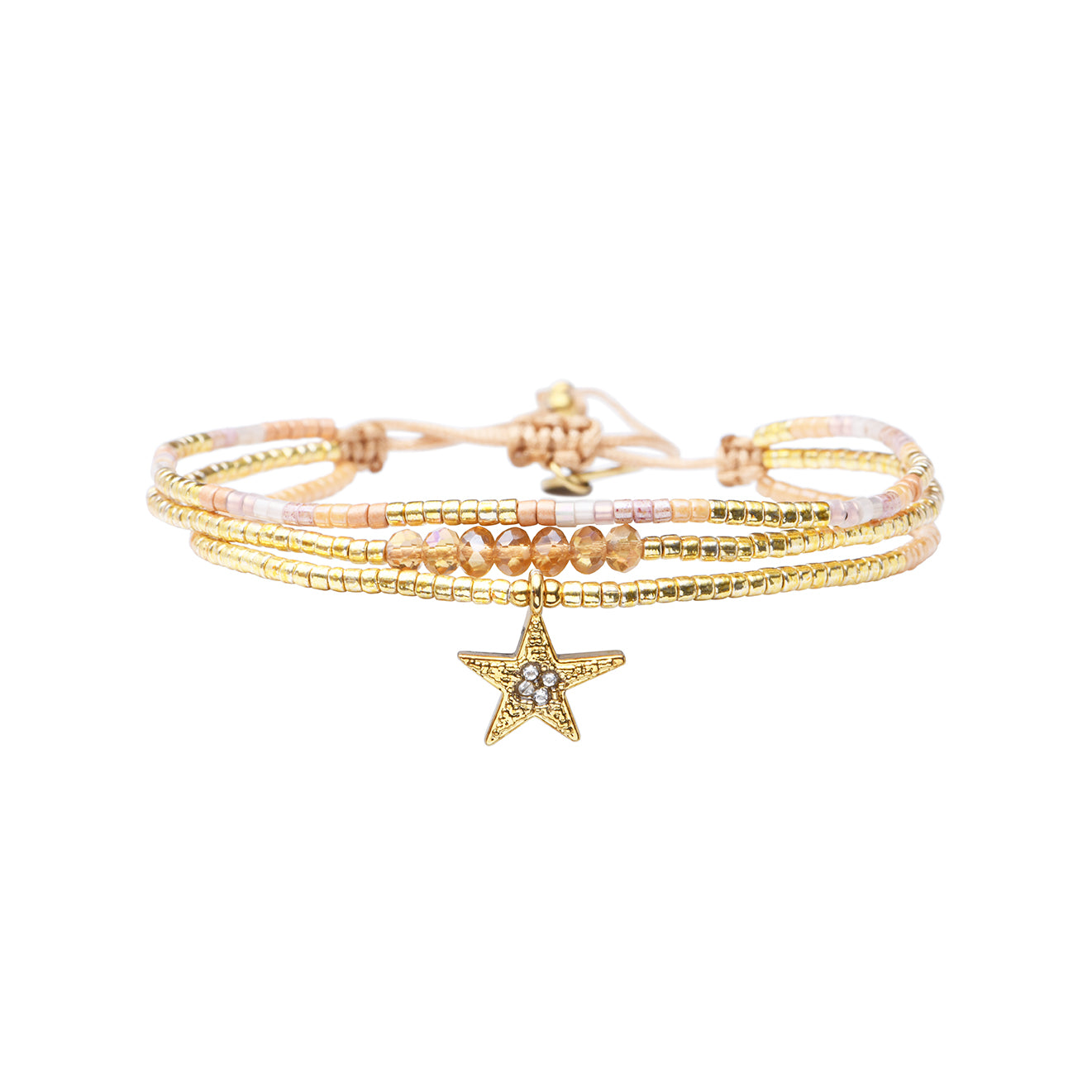 Pulsera 1 linea cristales nude