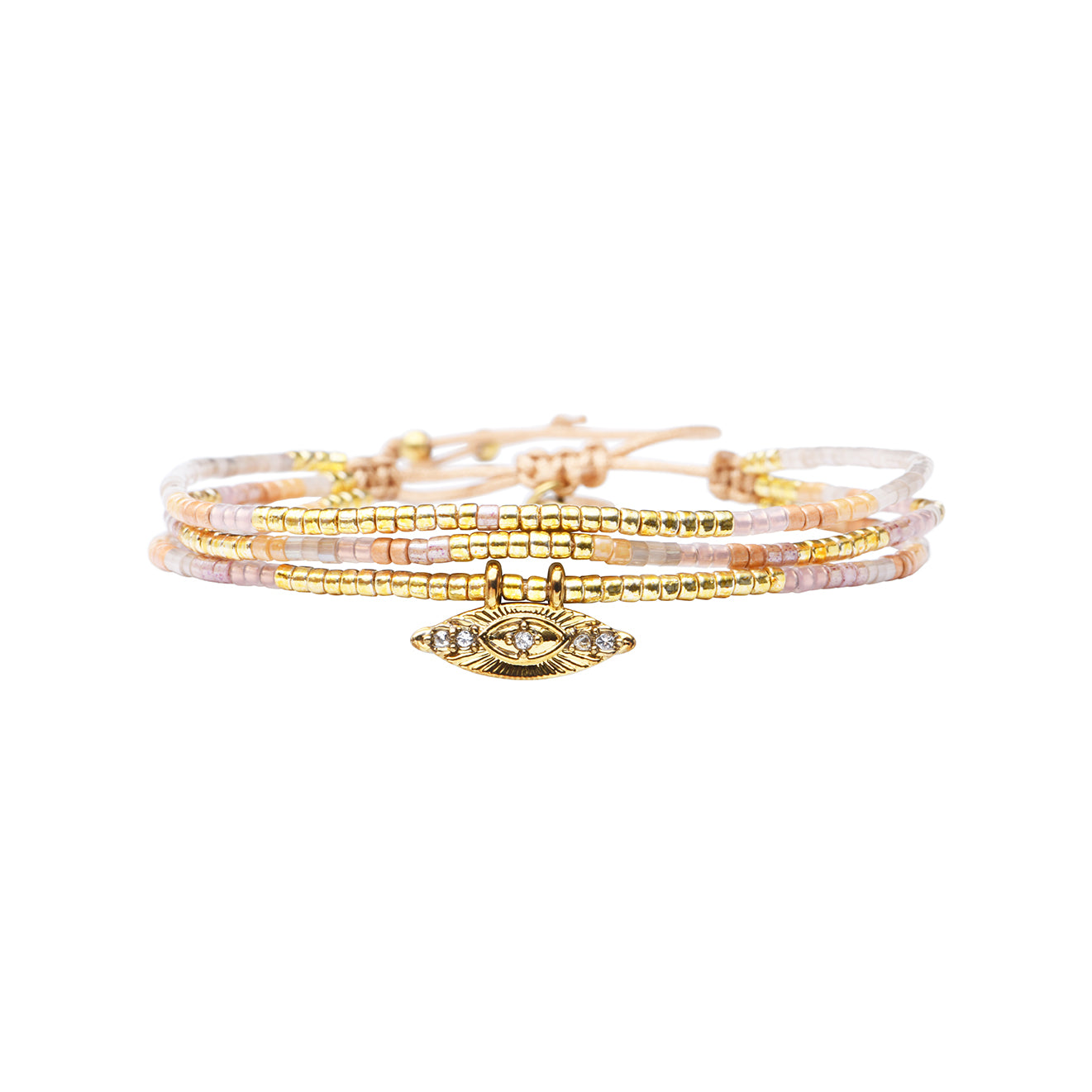 Pulsera 1 linea cristales nude