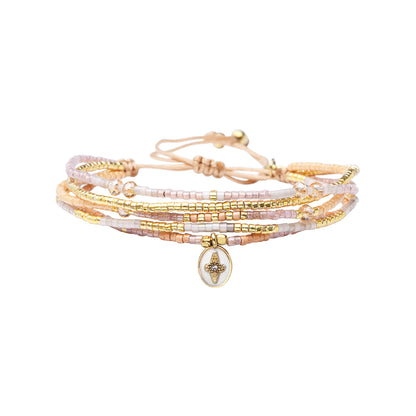 Pulsera 1 linea cristales nude