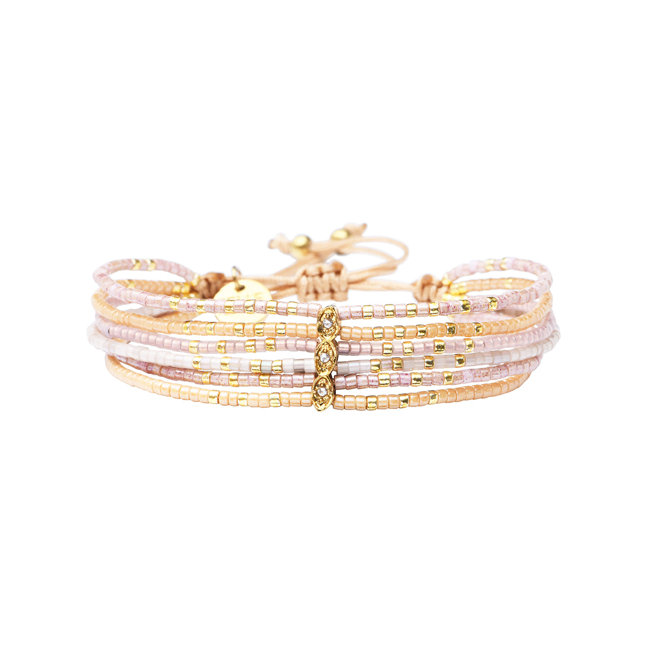 Pulsera 1 linea cristales nude