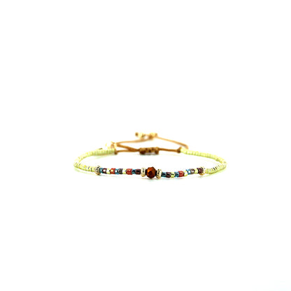 Pulsera 1 linea cristales salmon