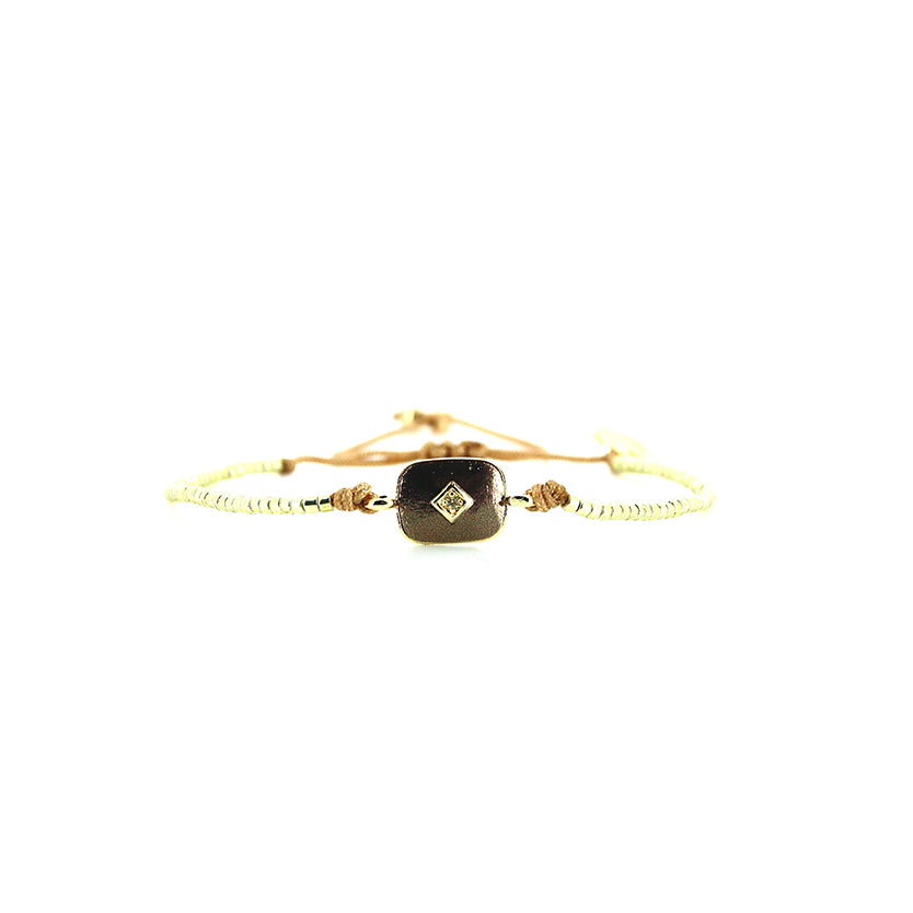 Pulsera 1 linea cristales salmon