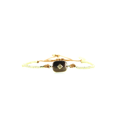 Pulsera 1 linea cristales salmon
