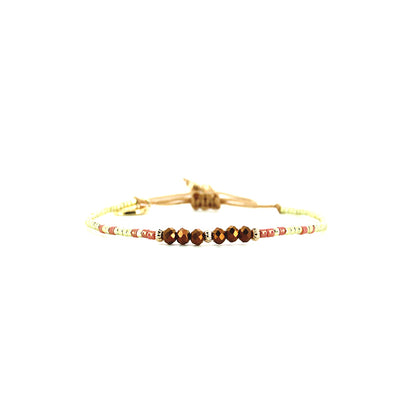 Pulsera 1 linea cristales salmon