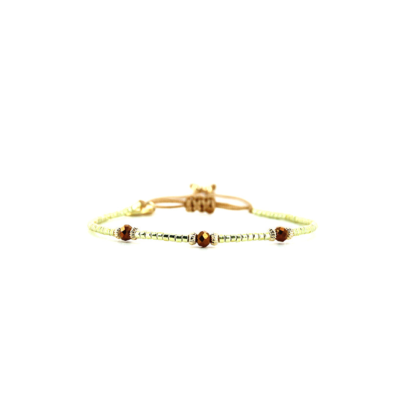 Pulsera 1 linea cristales salmon