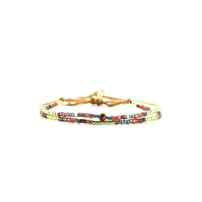 Pulsera 1 linea cristales salmon