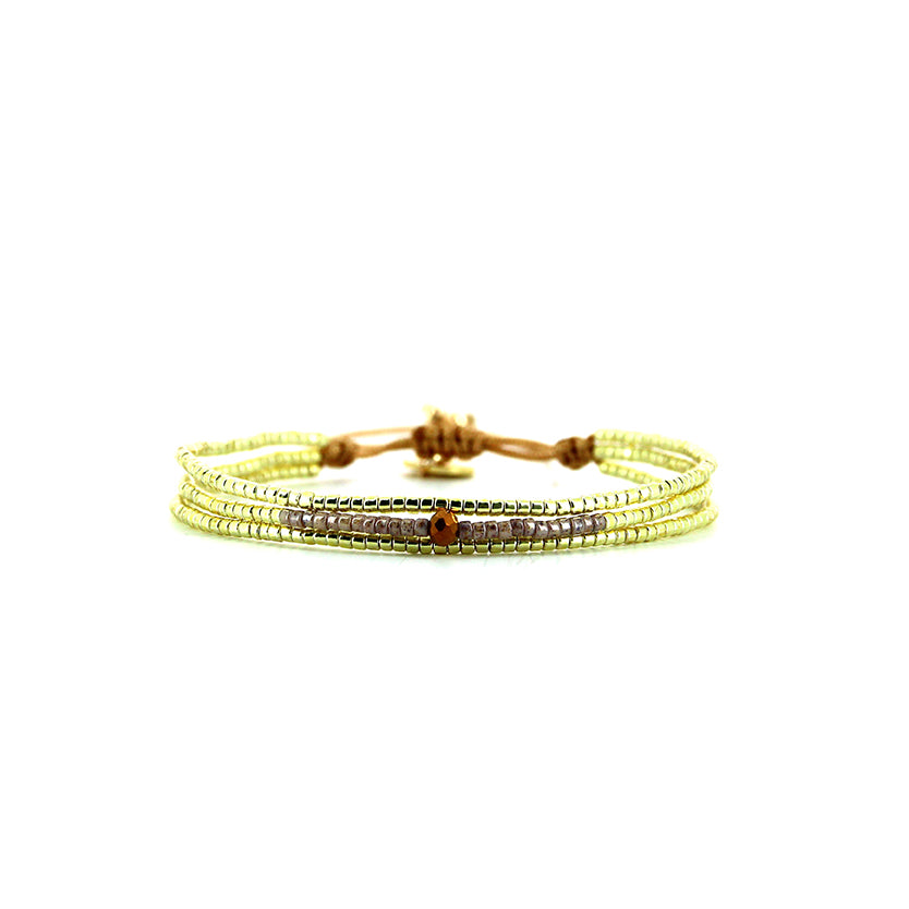 Pulsera 1 linea cristales salmon