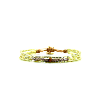 Pulsera 1 linea cristales salmon