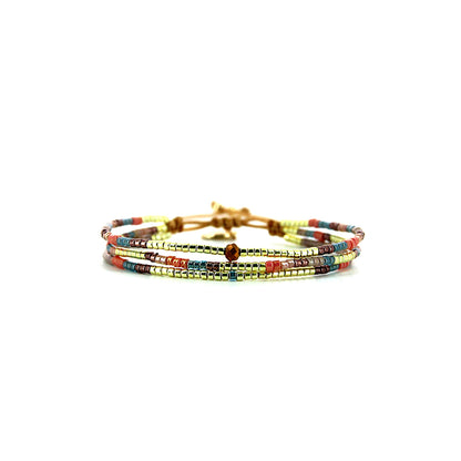 Pulsera 1 linea cristales salmon