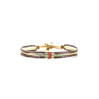 Pulsera 1 linea cristales salmon
