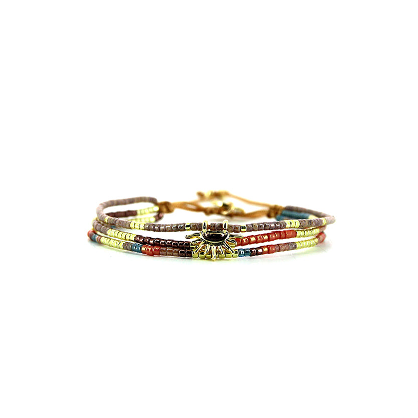 Pulsera 1 linea cristales salmon