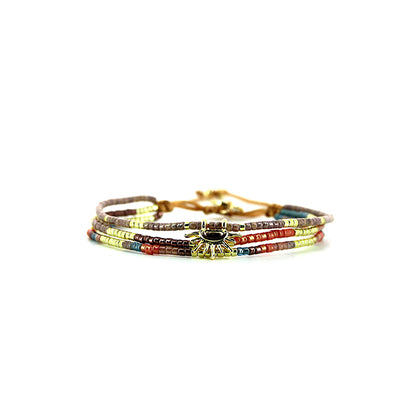 Pulsera 1 linea cristales salmon