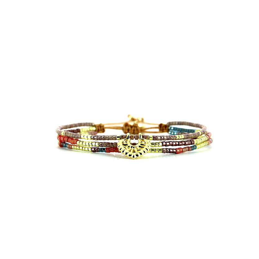 Pulsera 1 linea cristales salmon