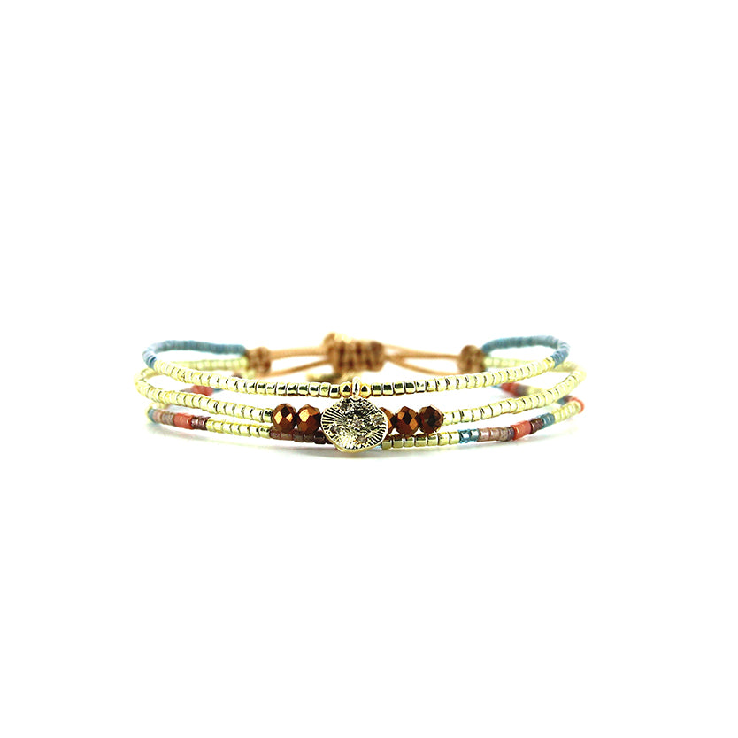 Pulsera 1 linea cristales salmon