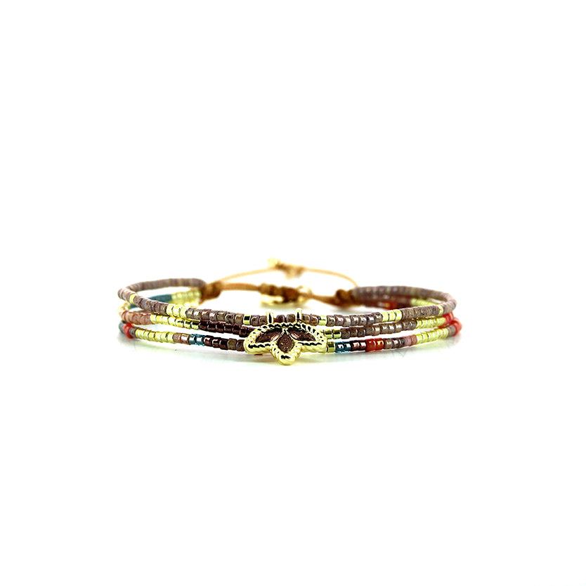 Pulsera 1 linea cristales salmon