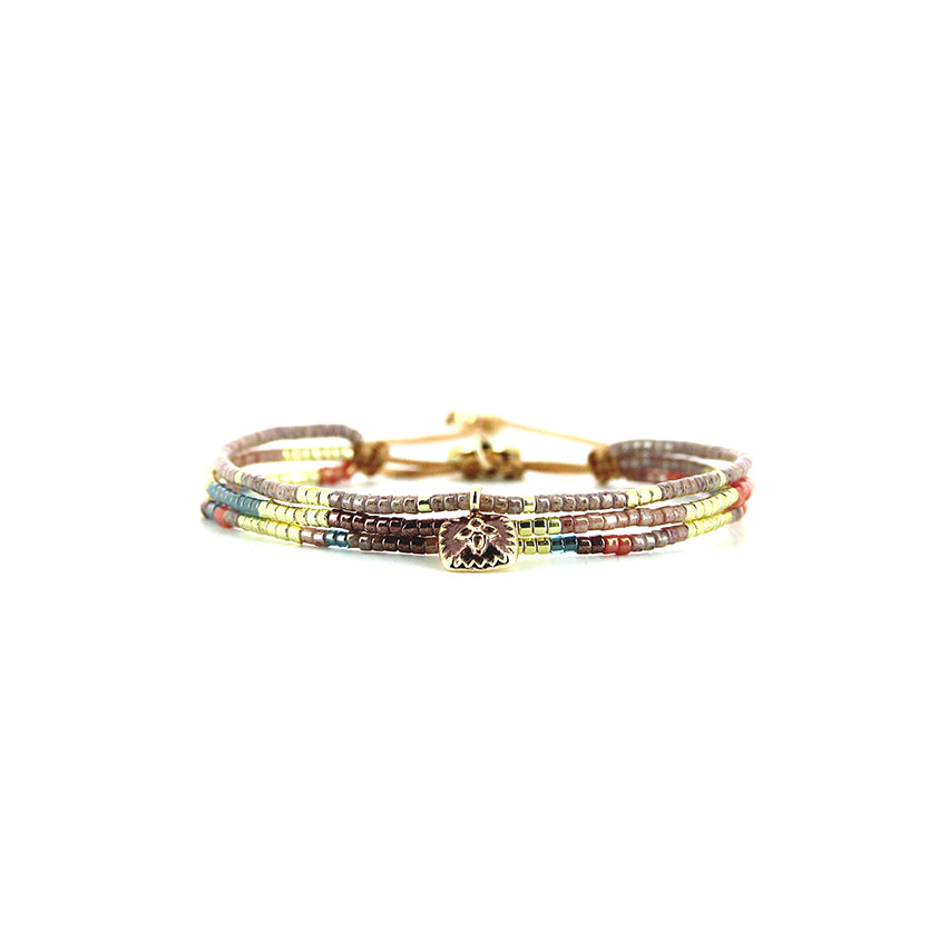 Pulsera 1 linea cristales salmon