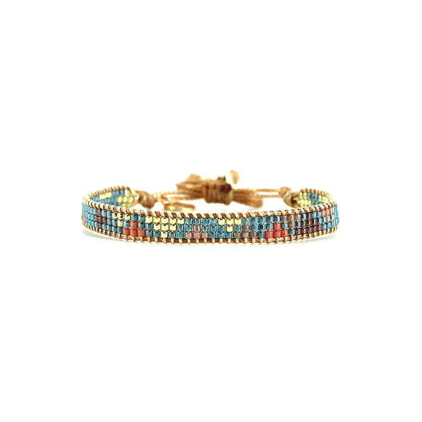 Pulsera 1 linea cristales salmon