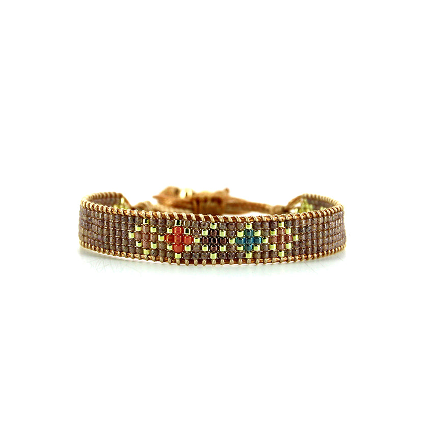 Pulsera 1 linea cristales salmon