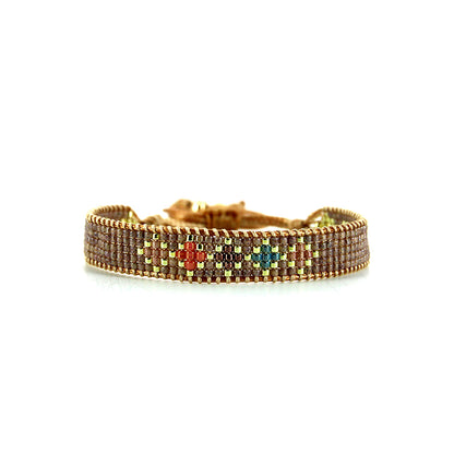 Pulsera 1 linea cristales salmon