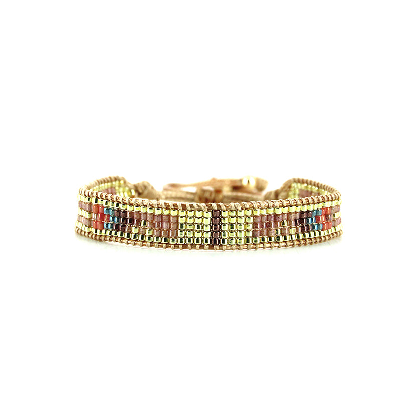 Pulsera 1 linea cristales salmon